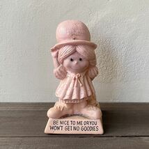 ヴィンテージ メッセージドール 1970' アメリカ オブジェ ディスプレイ インテリア ピンク 女の子 置物 雑貨 小物 人形 コレクタブル USA_画像1