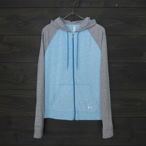 *UNDER ARMOUR* Under Armor * Charge do cotton parka *CHARGED COTTON* gray × light blue *S(US size )