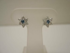 【新品磨き済】 K18WG ダイヤモンド 0.25ct×2 ブルーダイヤ ホワイトゴールド ピアス ジュエリー アクセサリー ランクA diamond NBJ