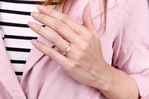 婚約指輪 鑑定書付き エンゲージリング ダイヤモンド リング プラチナ指輪 ピンクゴールドk18 一粒 コンビリング 18金 SIクラス_画像5