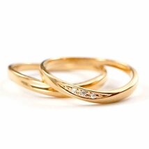 結婚指輪 安い ダイヤモンド ゴールド ペアリング ペア 2本セット 18金 マリッジリング ピンクゴールドk18 18k スイートペアリィー_画像4