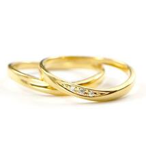 結婚指輪リング ペア マリッジリング 2本セット ペア 安い ダイヤモンド ゴールド 18金 イエローゴールドk18 スイートペアリィー_画像4