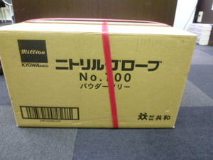 ☆ 未使用 ニトリルグローブ 手袋 LH700M / Mサイズ 300枚 × 10 箱 3000枚 共和 ネイビーブルー/激安1円スタート