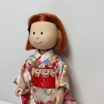 ★マドレーヌちゃんアウトフィット★着物金襴帯セット・きなり花柄赤帯★ハンドメイドドール着せ替え服★ひな祭り雛祭り★_画像4