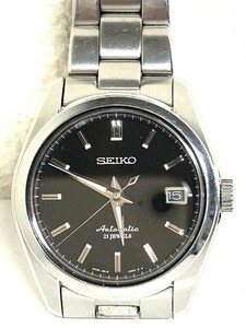 【稼働品】SEIKO セイコー メカニカル メンズ AT/自動巻(手巻付) 6R15-00C0 23石 デイト SS 黒文字盤 裏スケ ラウンド 腕時計 