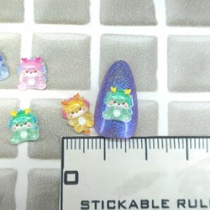 龍 6pcs デコバーツ ネイルパーツ キャラクターパーツ