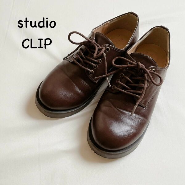 【studio CLIP】マニッシュシューズ ブラウン 革靴 レザー レディース ブラウン レザー レザーシューズ