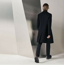 定価80万 エルメス 2019AW チェスターコート ウール 44 ダークネイビー ブラック HERMES 黒 濃紺 ジャケット 46 XS ビジネス スーツ_画像3