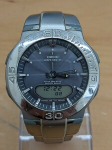 【b636】【稼働品】 CASIO wave ceptor カシオ ウェーブセプター メンズ 腕時計 WVA-3100 電波ソーラー