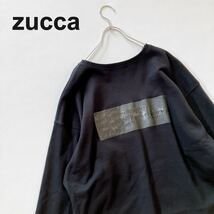 ズッカ バックプリント トレーナー 黒 日本製 M 裏毛 スウェット ZUCCA_画像1