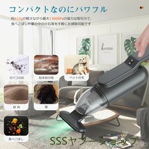 ハンドクリーナー ミニ掃除機 強力吸引13000Pa 乾湿両用 水吸える コードレス掃除機 小型掃除機 車用掃除機 強力 USB充電式 車 超軽量_画像3