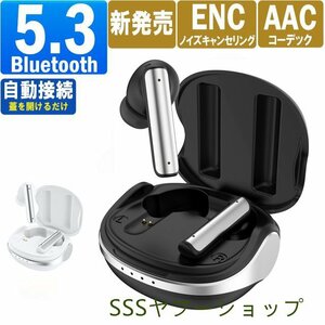 ワイヤレスイヤホン イヤホン bluetooth5.3 ブルートゥース iphone/Android/タブレット 高音質 防水 自動接続 ノイズキャンセリング