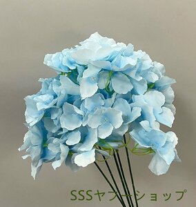 Art hand Auction 造花 アジサイ 枯れない花 造花花束ブーケ ブルー インテリア飾り 3本セット 誕生日 置物 装飾品 撮影用 小道具, ハンドクラフト, 手工芸, アートフラワー, 押し花, アレンジメント