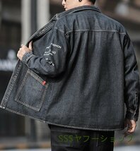 レトロ デニムジャケット ゆったり メンズ Gジャン ワークジャケット 春秋服 ジージャン 大きいサイズ シンプル S_画像3