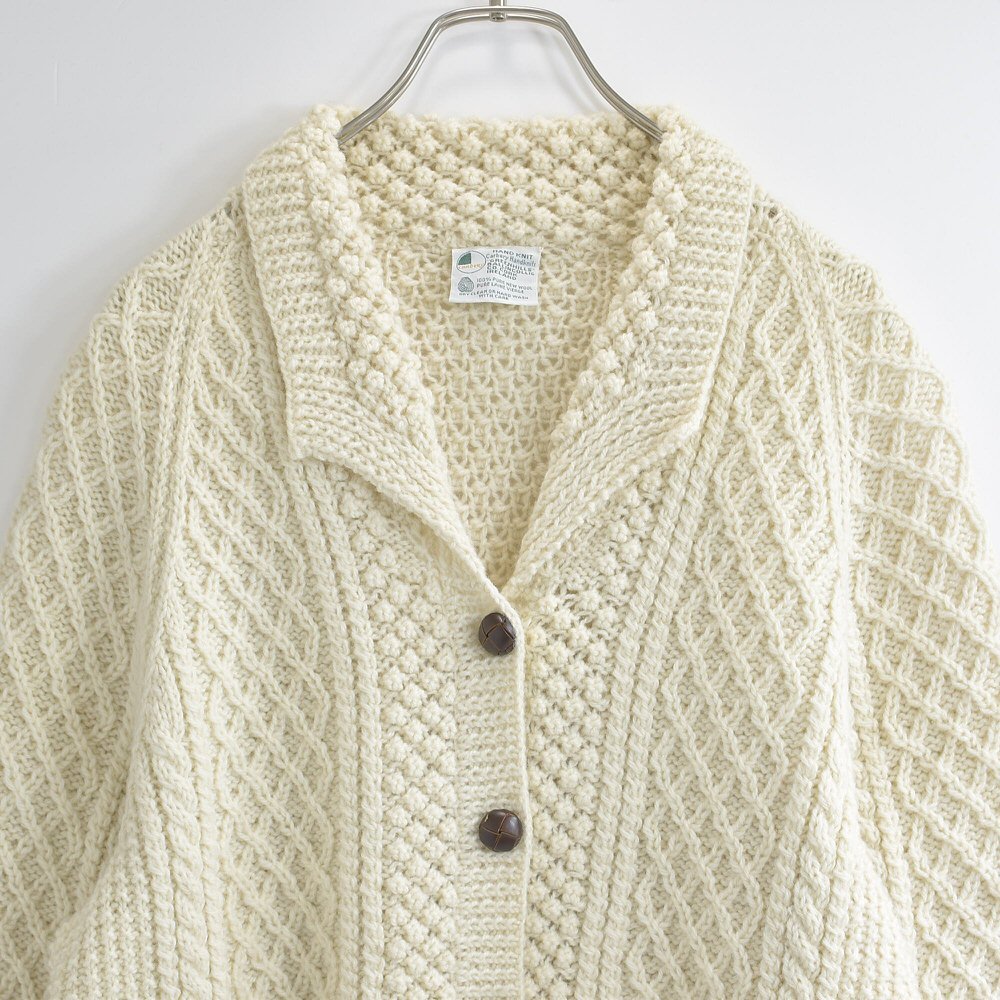 80s Carbery Handknits アイルランド製 アランニット カーディガン ヴィンテージ ハンドニット フィッシャーマ