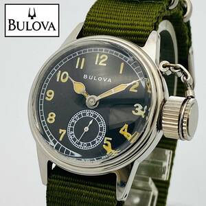 即決【美品 OH済】BULOVA ブローバ USN BUSHIPS◆復元 WW2 米軍 ミリタリー ダイバーズ ウォッチ 手巻き/軍用/メンズ腕時計/黒/ハミルトン