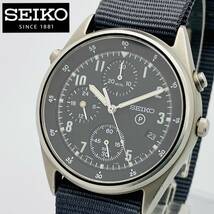 【極希少 実物】SEIKO セイコー イギリス空軍 GEN2 7T27-7A20 クロノグラフ/パイロット/軍用/ミリタリー/ヴィンテージ/メンズ 腕時計/黒/96_画像1