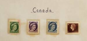 NA49　カナダ　普通切手　エリザベス女王　4種　単片切手4枚