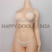 TBLeague 【Happy Doll】S42A ドット網ブラセット 白 リボン白 下着 1/6 Phicen ファイセン_画像2