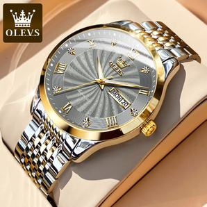 Olevs 男性 メンズ 高級ブランド 時計 腕時計 機械式 ビジネス カジュアル ステンレス鋼 防水の画像1