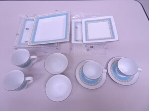 未使用品 展示品 Noritake ノリタケ 23cm/19cm ハミングブルー 12点 まとめてセット プレート カップ＆ソーサー ボウル カップ