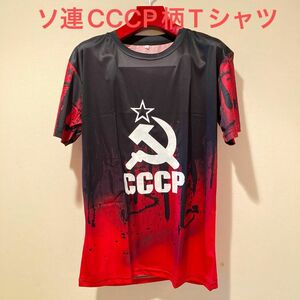 ★クールデザイン★ロシア語CCCPTシャツ赤x白M寸★送料無料★