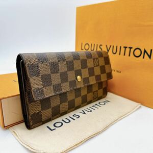 A2400【美品】LOUIS VUITTON ルイヴィトン ダミエ ポルトフォイユ インターナショナル　三つ折り財布　長財布　ウォレット　N61217/TH0044