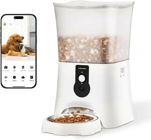 PETSUPER automatic feeder cat feeder middle small size dog for pets automatic feeding vessel 5L high capacity wifi connection . meal . prevention . hour . amount 2WAY supply of electricity recording ....A461