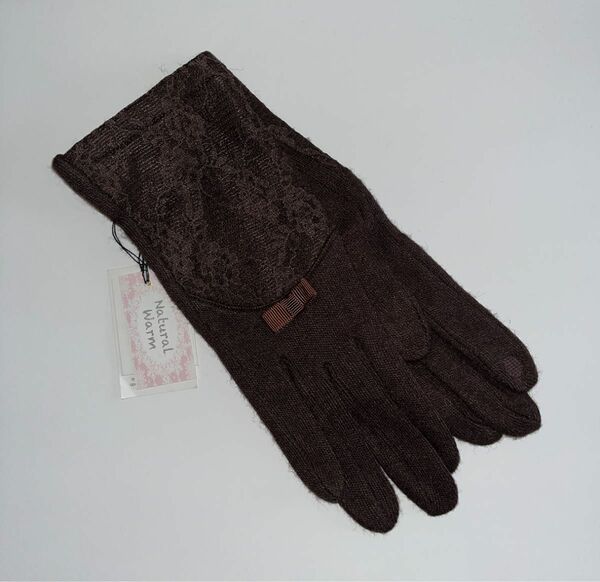 Natural Warm 手袋　グローブ　タッチパネル対応　20〜21cm ブラウン系　レディース