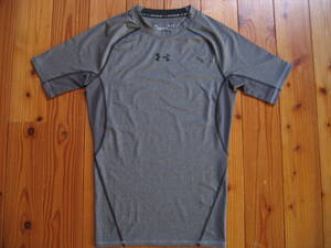 アンダーアーマー UNDER ARMOUR ヒートギア コンプレッション 半袖 Tシャツ サイズ MD M 使用頻度少 灰色 グレー
