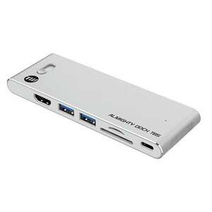 【新品・未使用】MacBook Pro / Air対応 USB-Cｘ2 ドッキングステーション シルバー TUN-OT-000068 [USB Power Delivery対応]