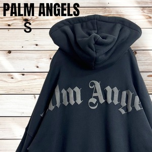 【超人気モデル】Palm Angels パームエンジェルス アーチロゴ クラシックロゴ オーバーサイズビッグロゴ 黒 ブラック 吊り裏毛 フード