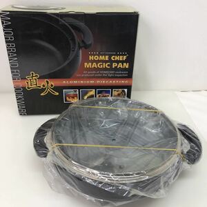 285　保管品　MAGIC PAN　27cm　直火鍋　両手鍋　HOME CHEF　ホームシェフ　蓋付　直火　キャンプ