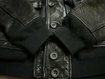 定価14万円 TMT 13AW DRIVING LEATHER JACKET 牛革 オールレザー A-1 バルスター 裏地オンブレチェック ブラック Sサイズ_画像9