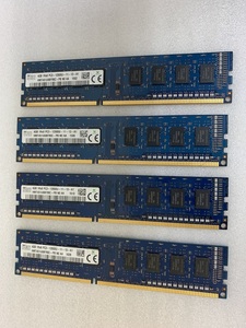 SK HYNIX 1Rx8 PC3-12800U 4GB 4枚組 1セット 16GB DDR3 デスクトップ用 メモリ ECC無し DDR3-1600 4GB 4枚で 16GB DDR3 DESKTOP RAM