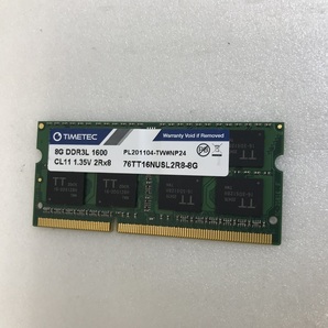 TIMETEC DDR3L-12800S 8GB 1枚 DDR3L ノートPC用 メモリ DDR3L 1600 8GB 204ピン DDR3L LAPTOP RAM 8GB 中古動作確認済みの画像1