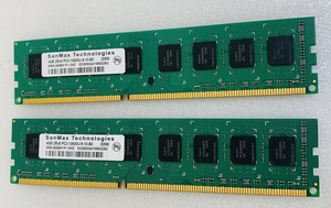 SANMAX 2Rx8 PC3-10600U 4GB 2枚で 8GB DDR3 デスクトップ用メモリ DDR3-1333 4GB 2枚 8GB 240ピン ECC無し DDR3 DESKTOP RAM