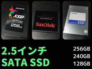 【ジャンク品】2.5インチ SATA SSD 3個セット (256GB, 240GB, 128GB)