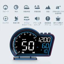 G16 ヘッドアップディスプレイ 車，デジタルメーター、GPS速度計，表示速度と時間，車の時計_画像4