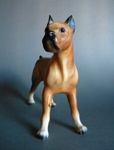 当時物 70`s ★★Vintage ホンコン製 boxer Dog 犬 !! 18.5㎝ ハードプラ MADE IN HONG KONG TOYｓ 動物 ペット★★未使用デッドストック品