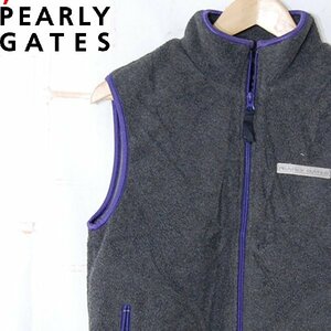 パーリーゲイツPEARLY GATES■ポーラテック フリース ジップアップ ベスト 裏メッシュ■1■グレー ※NK3d14346