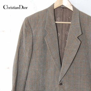 クリスチャンディオールChristian Dior MONSIEUR■テーラードジャケット ウール×コットン シングル ノーベント■S■カーキ系 ※NK3d28042