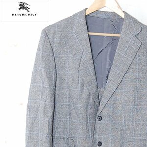 バーバリーBURBERRY LONDON■シルク＆リネン混 ウール テーラードジャケット シングル/三陽商会■100-94-170 BB5■グレー ※NK3d28173