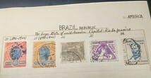 5123 アンティークな希少なブラジルの切手いろいろ 台紙に軽くとめてあります_画像7