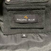 美品 PACIFIC BLUE フリースジャケット ミリタリーデザイン ビッグ刺繍ロゴ ブラック USA企画 サイズM 玉FS1211_画像7