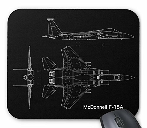 戦闘機 F-15 イーグルの設計図のマウスパッド：フォトパッド（世界の戦闘機シリーズ）　