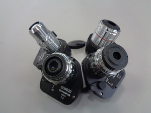 ◆オリンパス◆OLYMPUS◆顕微鏡レンズ　マウントシャッター付き　4点セット品「NeoPlan ×5、×10、×20、×50」