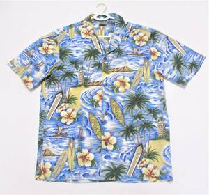 （中古）ハワイ製　ROYAL　CREATION　アロハシャツ　表記サイズM　(Ｌサイズ相当）