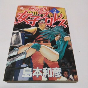 島本和彦　燃える!!女子プロレス　2巻（初版本）少年サンデーコミックス　小学館　当時品　保管品