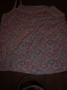 130　キャミソール型　アンダーシャツ　ピンクハート柄